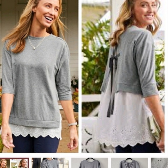 Matilda Jane Top In The Clouds Eyelet Tie Back Half Sleeve Pullover Crewneck - Picture 14 of 14